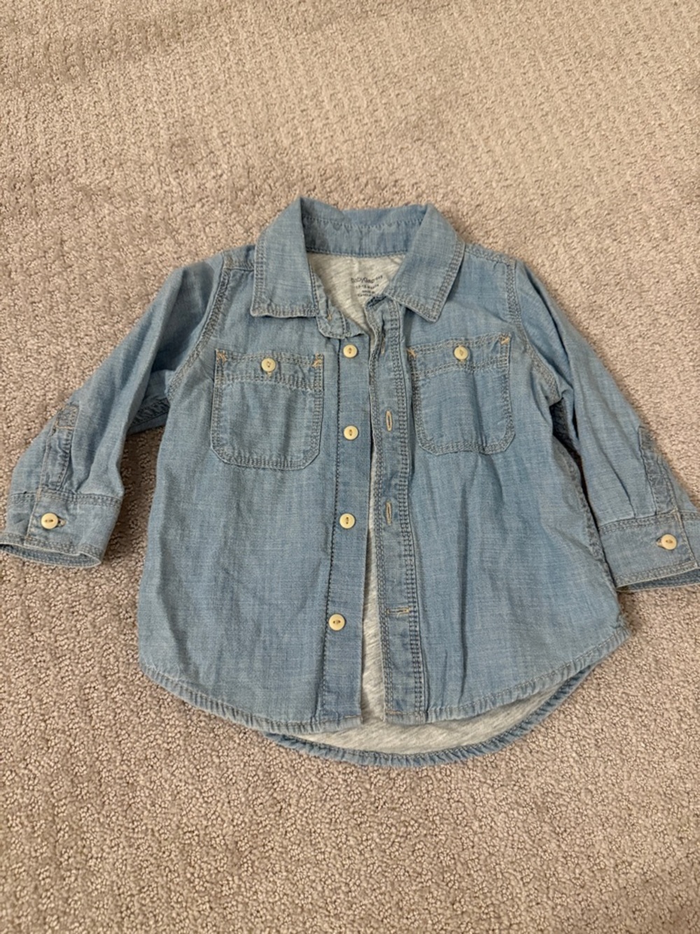 GAP Light Blue Kids Denim Button-Front Jacket